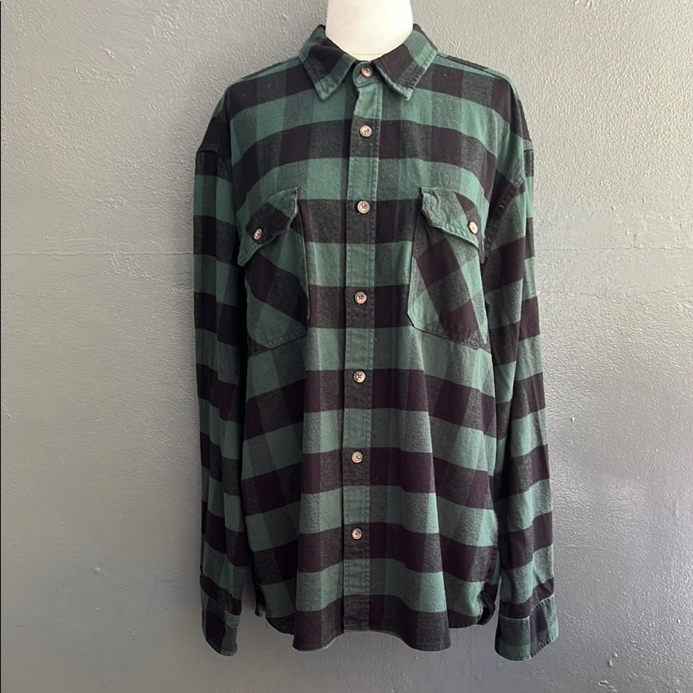 Green and Black Checkered Men's Shirt